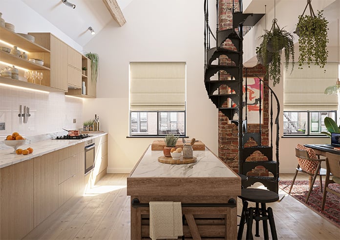 Rhea, Sesame - Motorised Roman Blind - Image 8